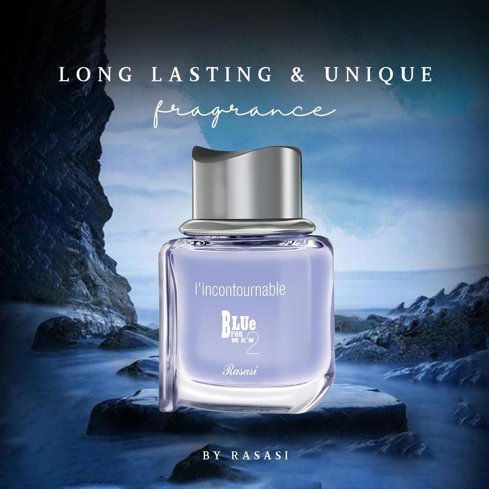 RASASI Blue L'incontournable Eau De Parfum Spray para hombre, aroma duradero y sofisticado