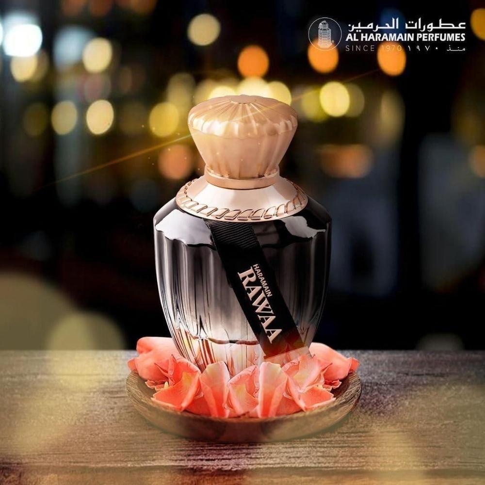 Al Haramain Rawaa para mujer, fragancia de vainilla ámbar con almendra, café, jazmín, tuberoso y sándalo, 100 ml EDP Spray