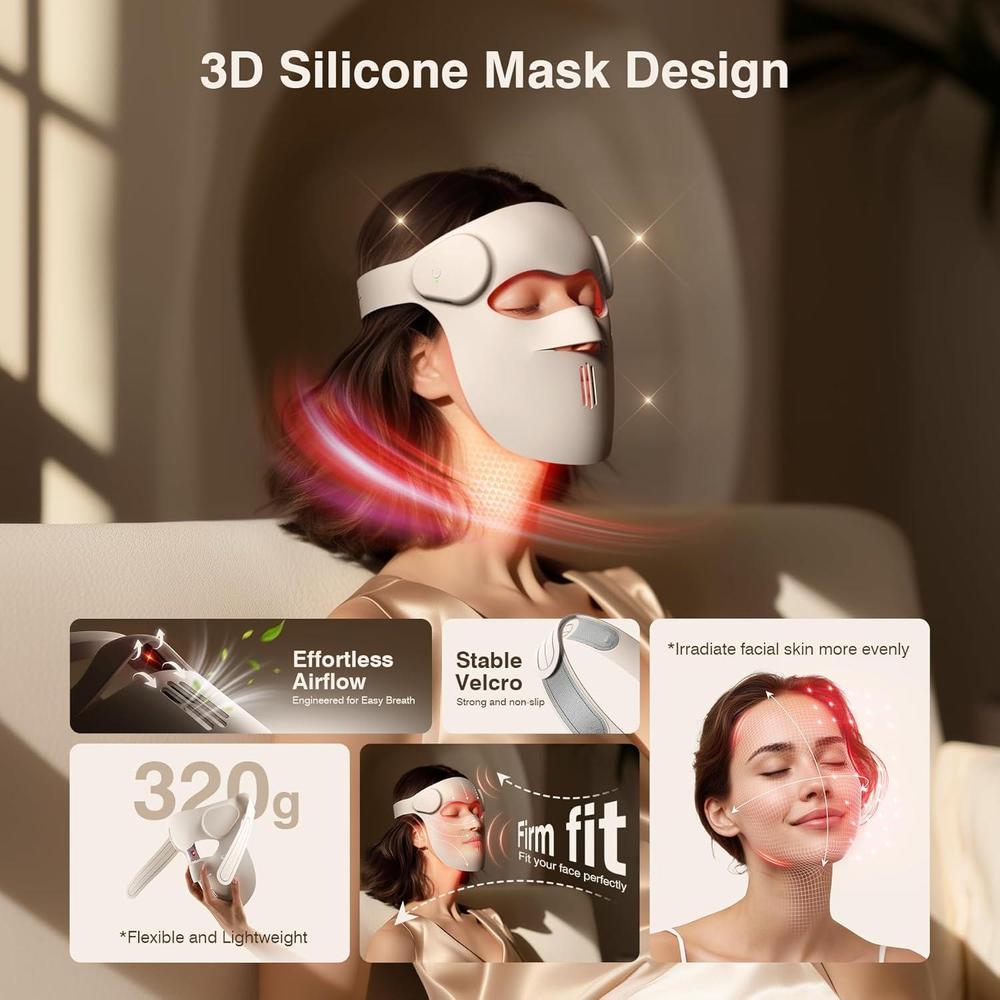 Red Light Face Mask 9 Modes Rechargeable