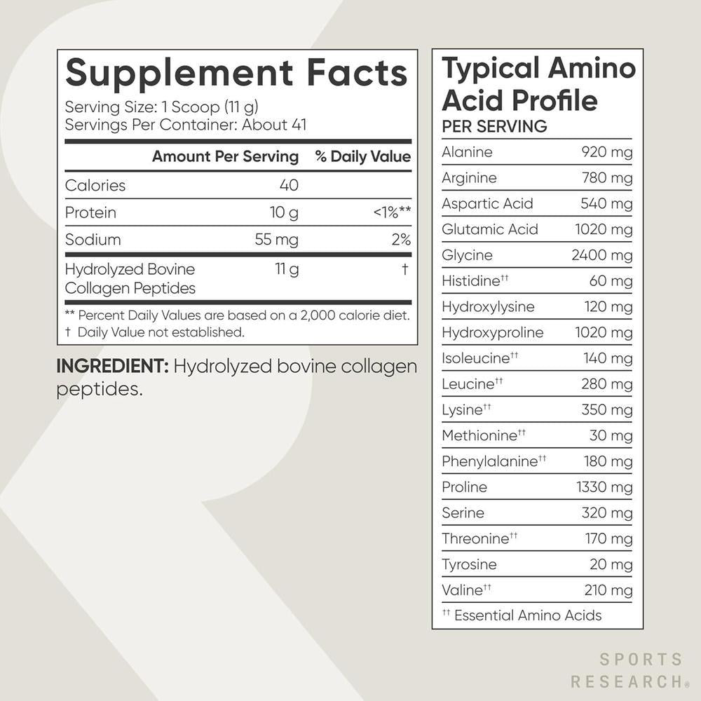 Collagen Peptides Hydrolyzed Protein Supplement 453.6g