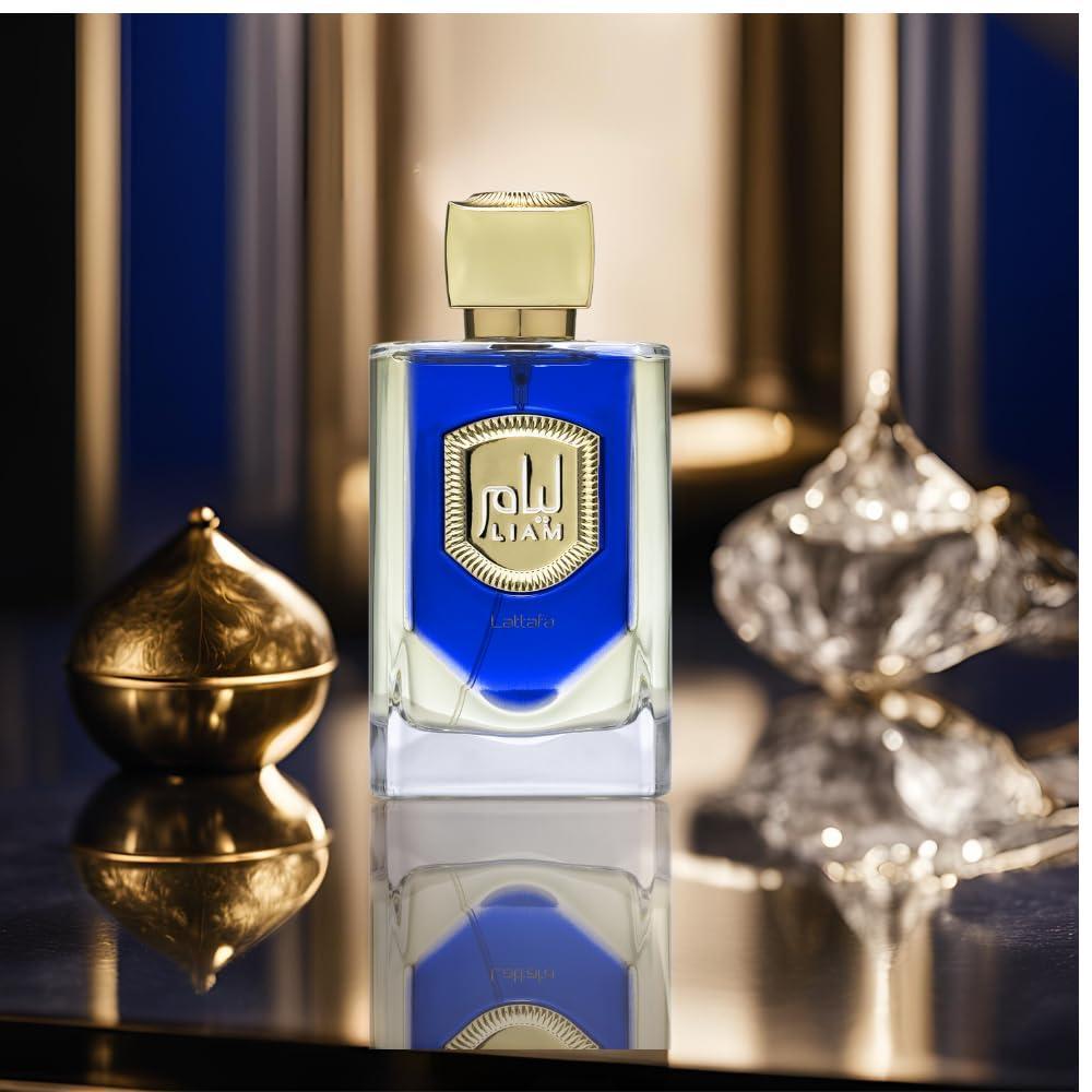 Lattafa Liam Blue Shine Eau de Parfum unisex, 100 ml. Notas de bergamota, romero, pimienta y m‡s