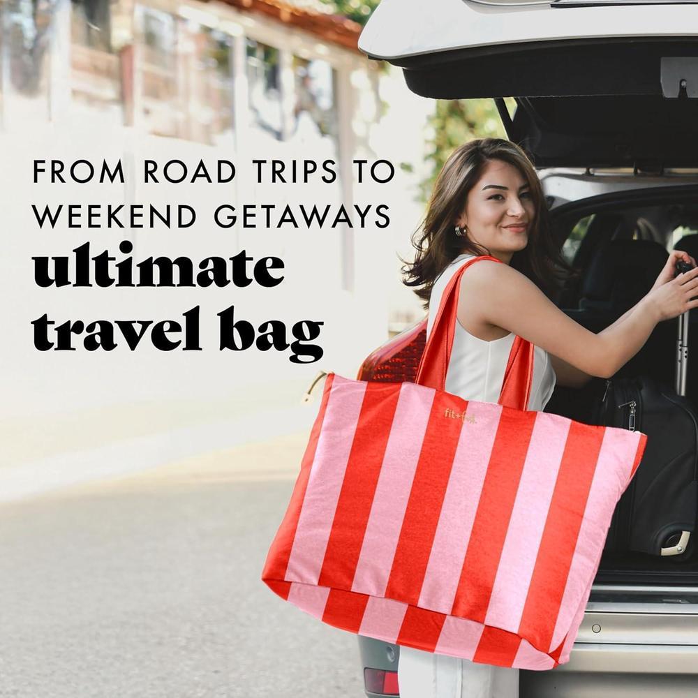 Fit & Fresh Large Beach Bag for Women - Extra Large Travel Tote With Pockets