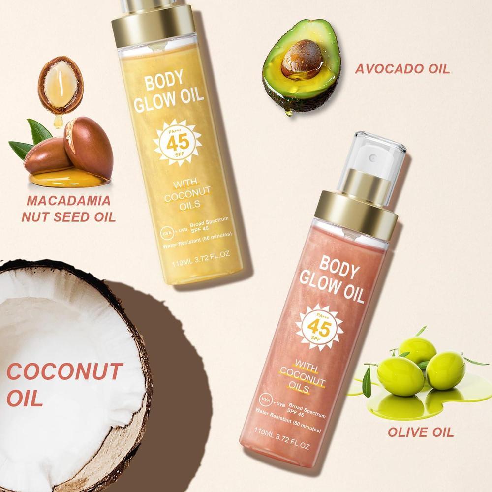 Body Glow Oil SPF 45 Sunscreen Shimmer Oil 110ml