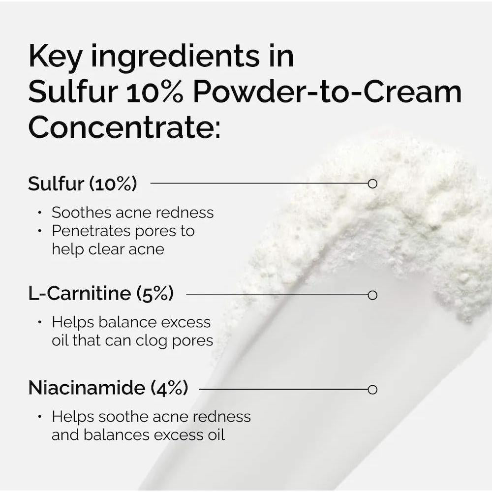Sulfur 10% Powder-to-Cream Concentrate Acne Spot Treatment
