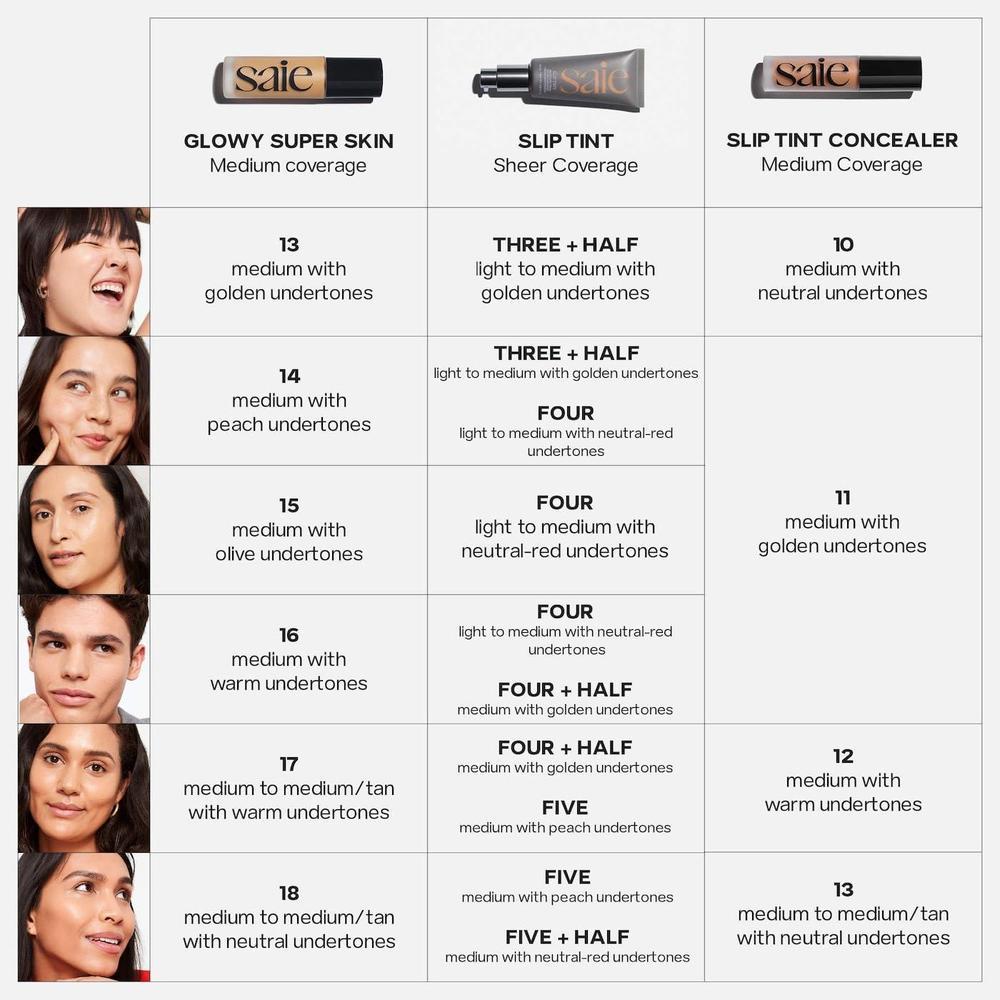 Saie Slip Tint Tinted Moisturizer SPF 35 - Light Coverage 40ml