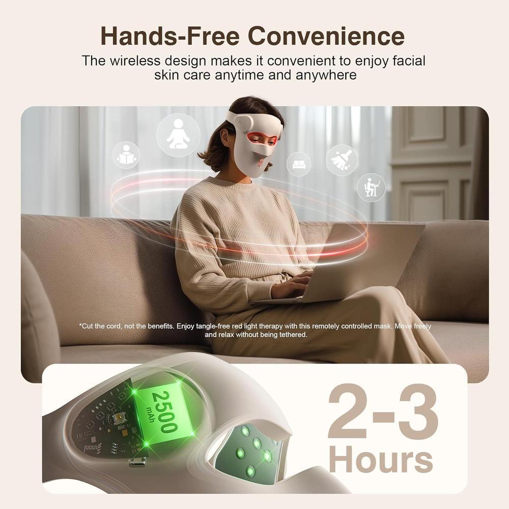 Red Light Face Mask 9 Modes Rechargeable