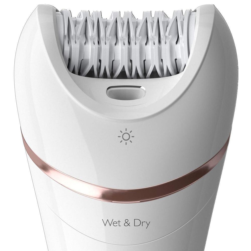 Philips Epilator Series 8000, Wet & Dry, 3-in-1 with Shaver & Trimmer Attachments for Women, 8 Accessories Included, BRE720/14