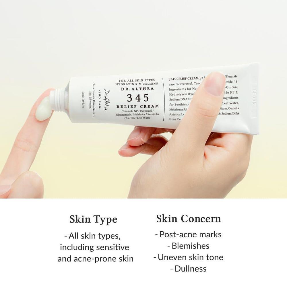345 Relief Cream + Moisturizer with Niacinamide and Tea Tree Leaf Water 50ml