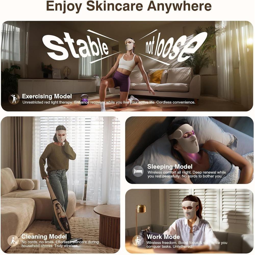 Red Light Face Mask 9 Modes Rechargeable