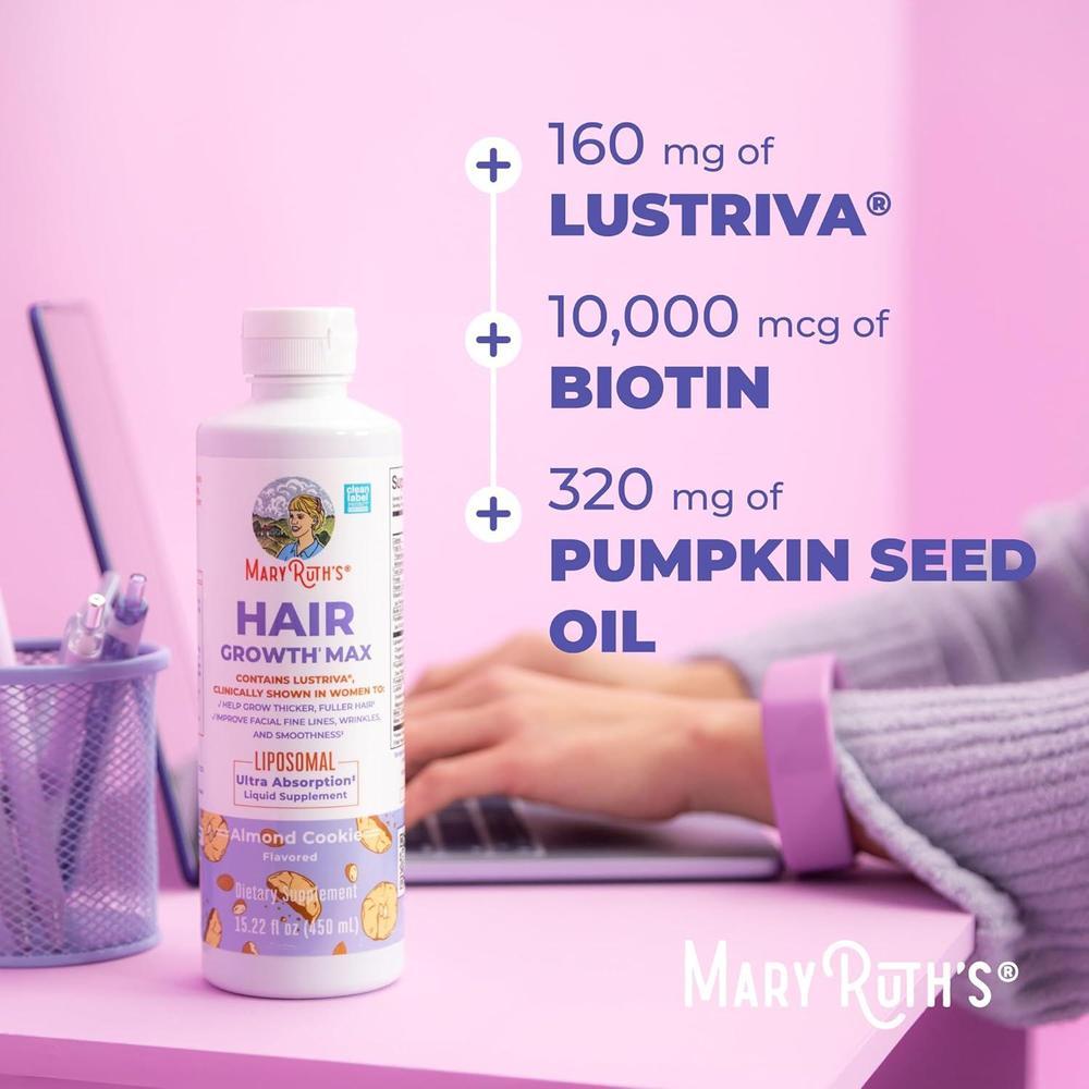 Hair Growth MAX Liposomal with Lustriva® Biotin 10000mcg Pumpkin Seed Oil