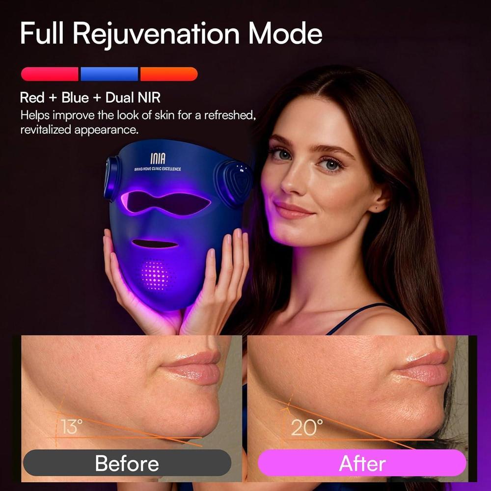 Inia Glow 4d Wireless Red Light Therapy Mask - 4 Modes