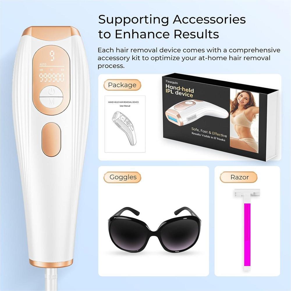 Depiladora IPL para Mujeres y Hombres con Tecnología de Luz Roja 3.0, Uso Facial, Corporal y Zonas Sensibles en Casa