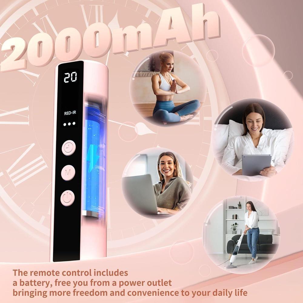 NVBOTY Red Light Therapy Mask, 4 Modes Portable Red Light Therapy for Face, 2000mAh Rechargeable Remote, Blue, Orange, 850NM Infrared & Red Light Mask, 400 LEDs, Timing Function, at Home & Travel