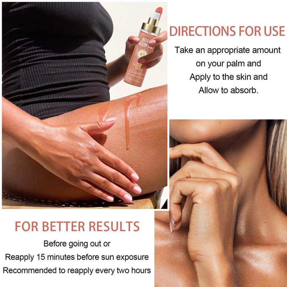 Body Glow Oil SPF 45 Sunscreen Shimmer Oil 110ml