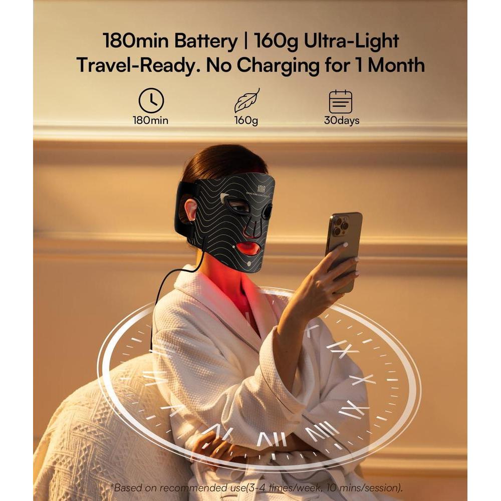 Inia Red Light Therapy Mask For Face – 4 Light Modes With 850nm Nir