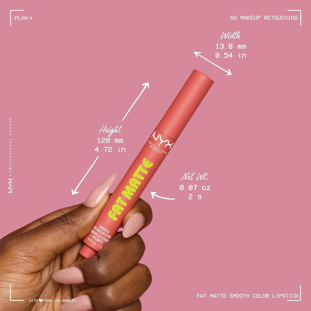 NYX PROFESSIONAL MAKEUP Fat Matte Lipstick, Pigmented, Smoothing, & Non-Drying Lip Crayon, Long Lasting Lip Makeup, Vegan & Cruelty Free - Rose Robe (Rose Nude)