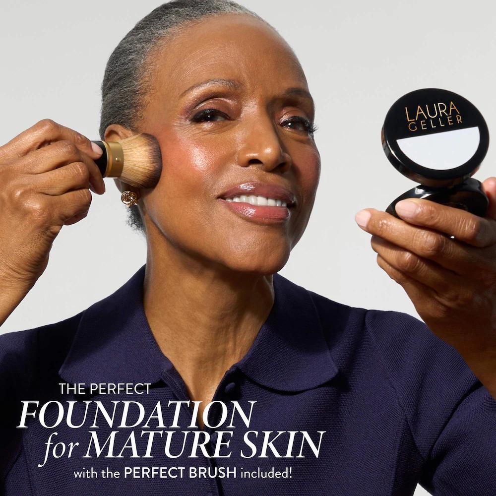 Balance and Brighten Color Correcting Baked Powder Foundation + Kabuki Brush